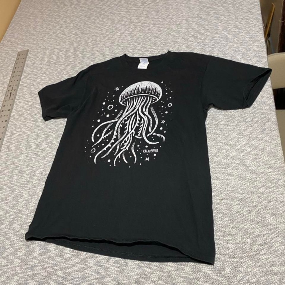 Port company Black jellyfish graphic tee. SKU-A597#jellyfish